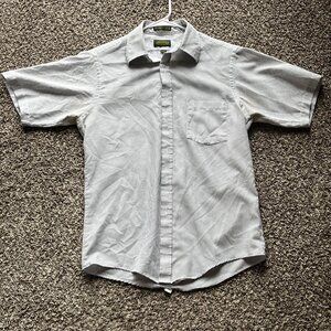 Surrey Traditional Single Needle Tailor Button up Short Sleeve White Stripe Top